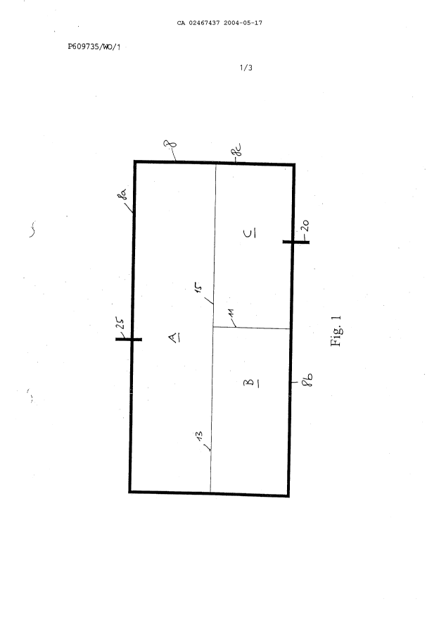 Canadian Patent Document 2467437. Drawings 20040517. Image 1 of 3