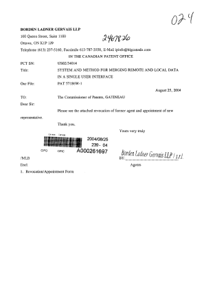 Canadian Patent Document 2467826. Correspondence 20040825. Image 1 of 2