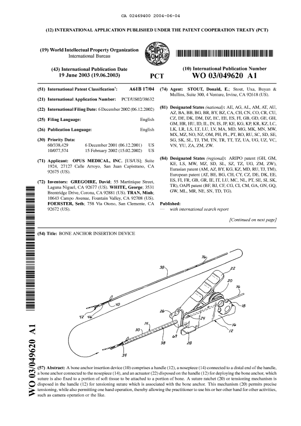 Document de brevet canadien 2469400. Abrégé 20040604. Image 1 de 2