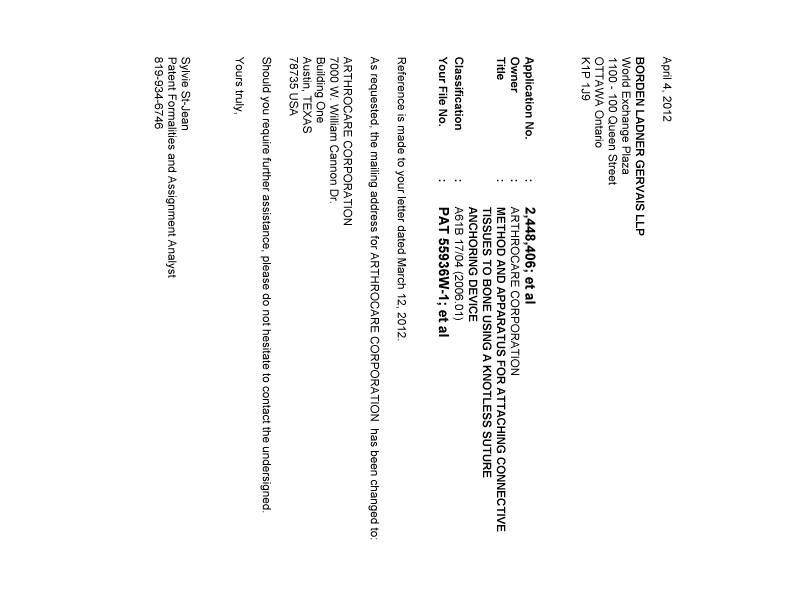 Canadian Patent Document 2469400. Correspondence 20120410. Image 1 of 1