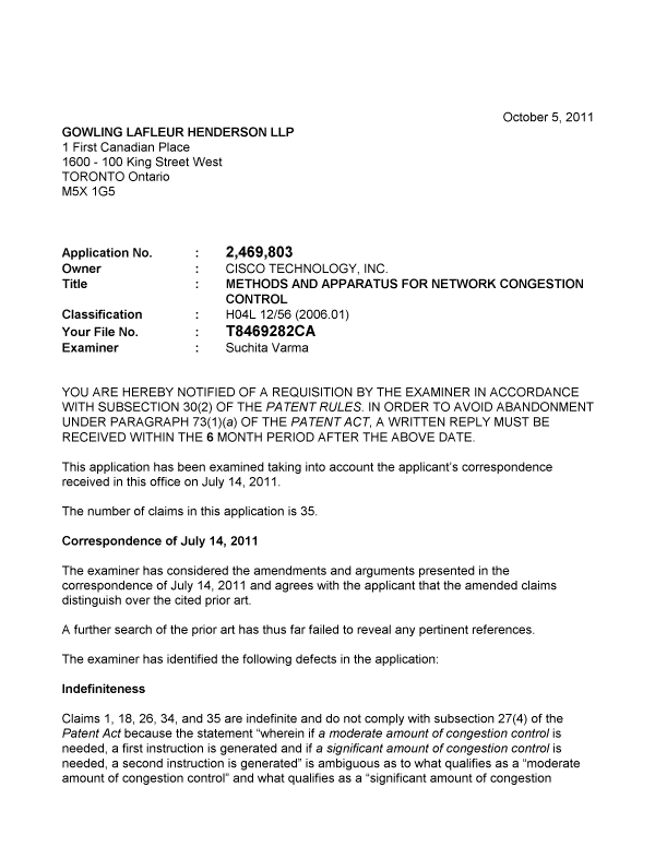 Canadian Patent Document 2469803. Prosecution-Amendment 20101205. Image 1 of 2