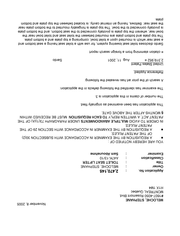 Document de brevet canadien 2470145. Poursuite-Amendment 20041208. Image 1 de 2