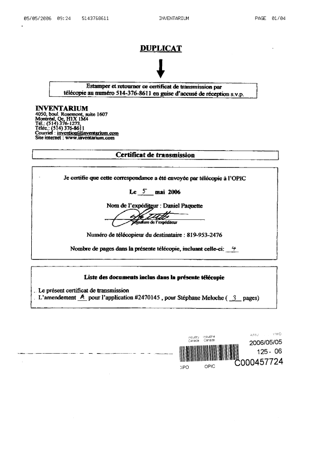 Canadian Patent Document 2470145. Prosecution-Amendment 20051205. Image 4 of 4