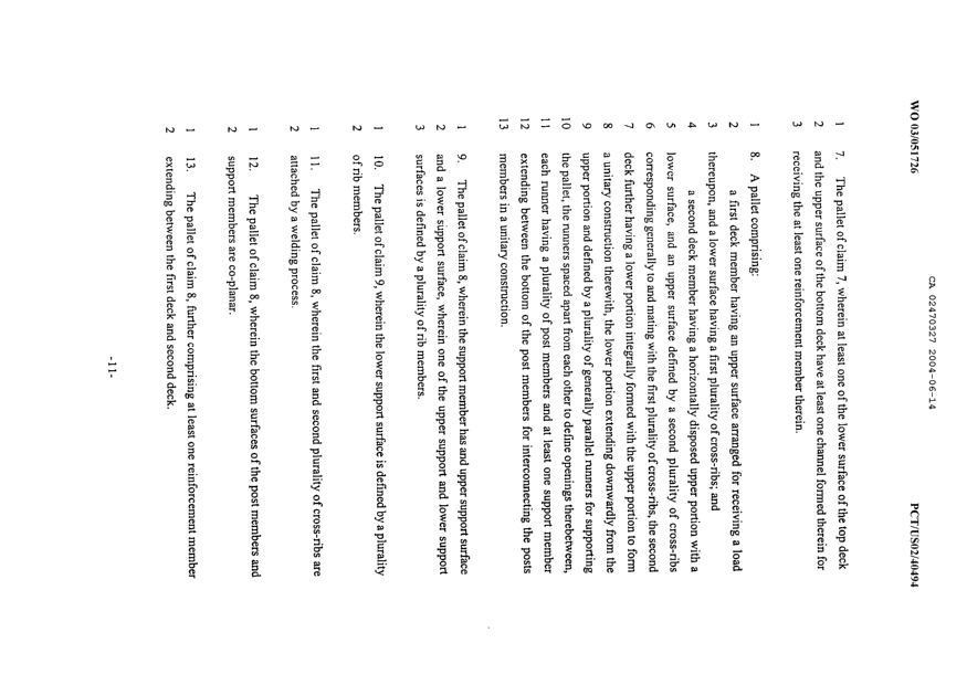 Document de brevet canadien 2470327. Revendications 20040614. Image 2 de 5
