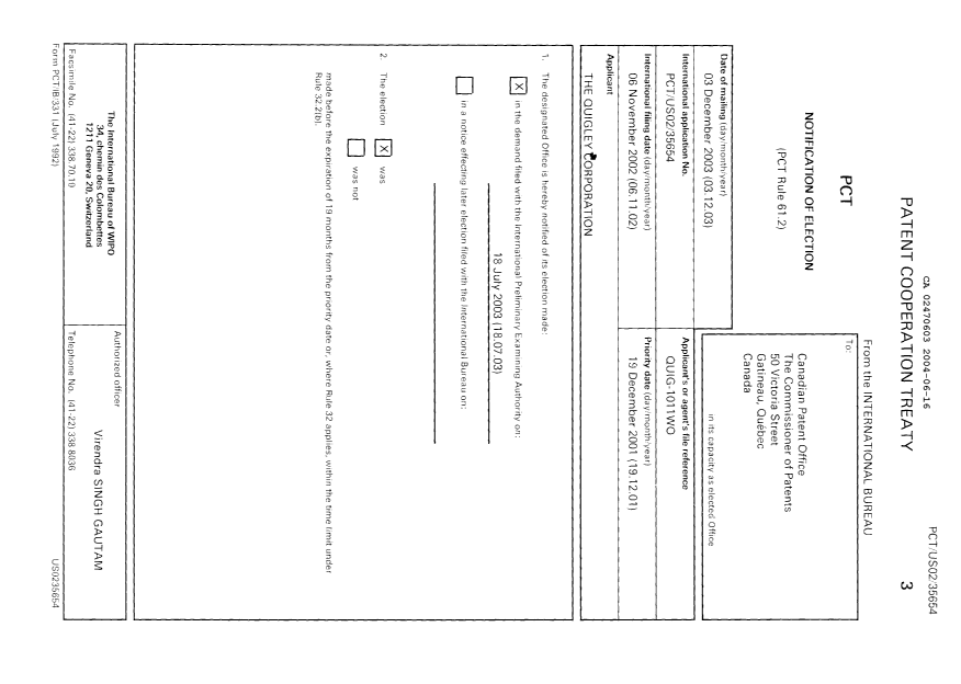 Document de brevet canadien 2470603. PCT 20040616. Image 1 de 4