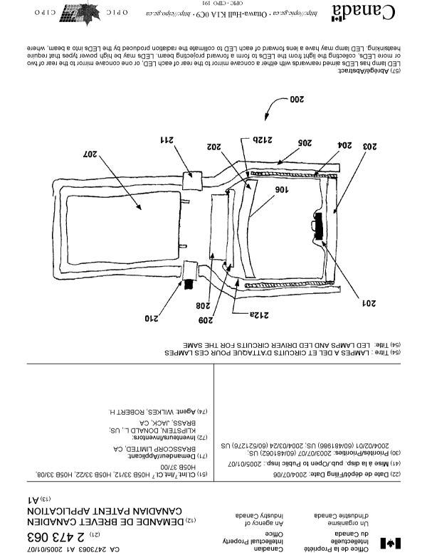 Canadian Patent Document 2473063. Cover Page 20031213. Image 1 of 2