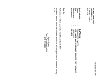 Canadian Patent Document 2473063. Correspondence 20031216. Image 1 of 1
