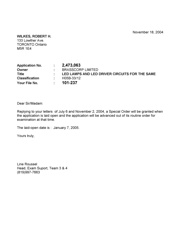 Document de brevet canadien 2473063. Poursuite-Amendment 20031218. Image 1 de 1