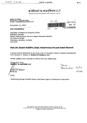 Canadian Patent Document 2473063. Correspondence 20061212. Image 1 of 6