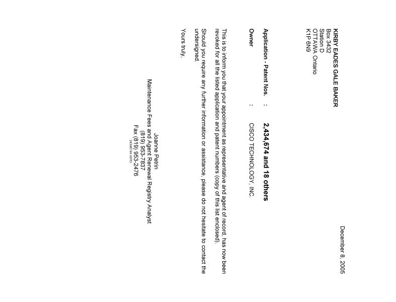 Canadian Patent Document 2473151. Correspondence 20051208. Image 1 of 1