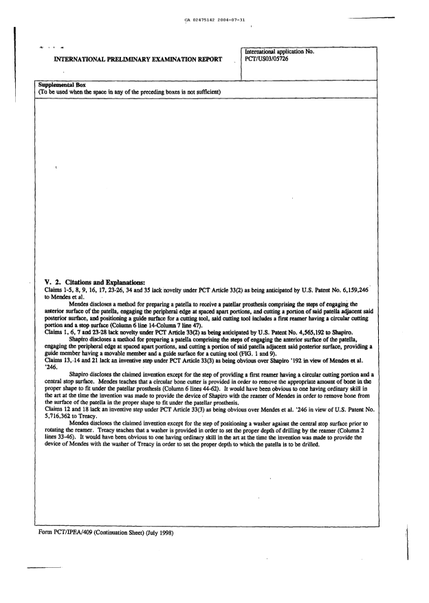 Document de brevet canadien 2475142. PCT 20031231. Image 4 de 4