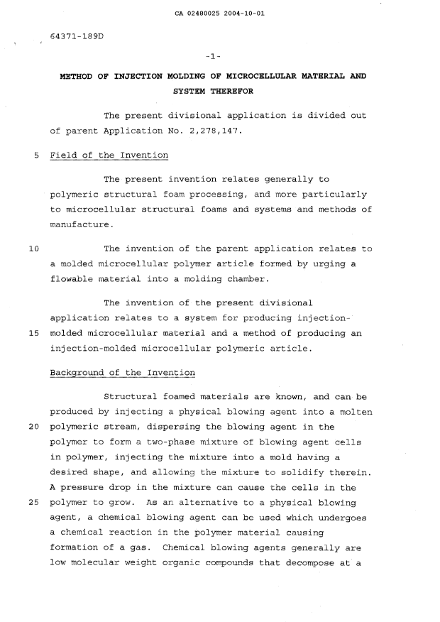 Canadian Patent Document 2480025. Description 20041001. Image 1 of 41