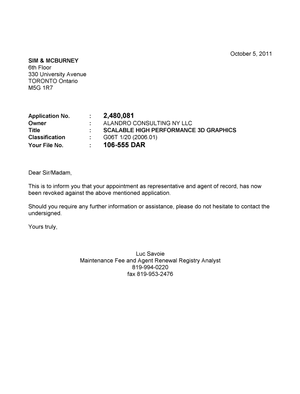 Canadian Patent Document 2480081. Correspondence 20101205. Image 1 of 1