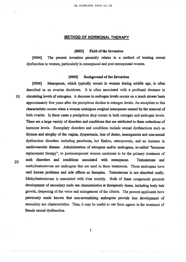 Canadian Patent Document 2481309. Description 20101119. Image 1 of 13