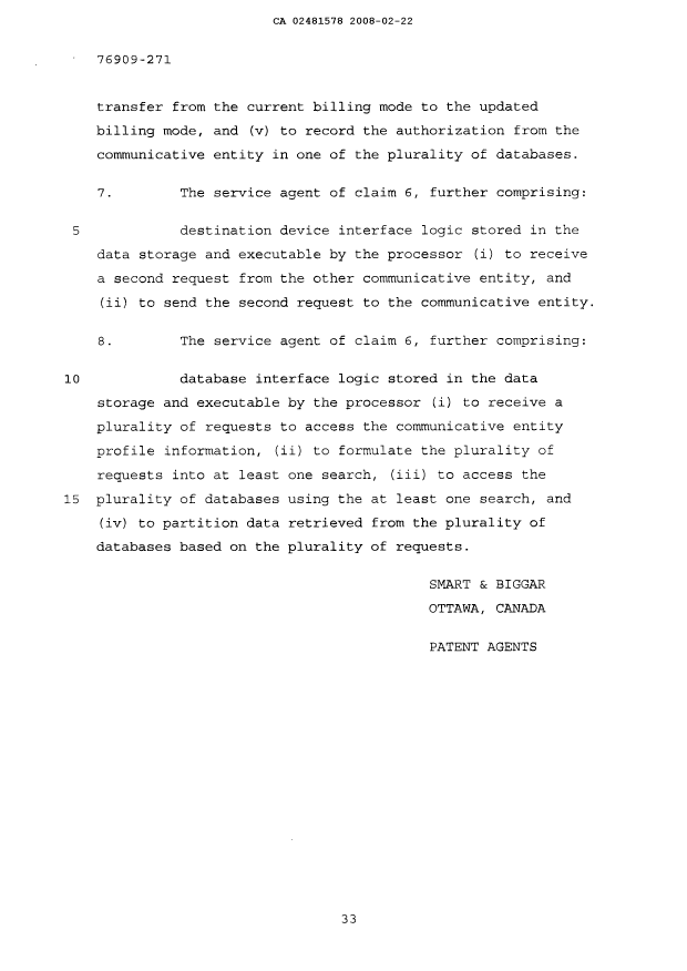 Canadian Patent Document 2481578. Prosecution-Amendment 20080222. Image 9 of 9