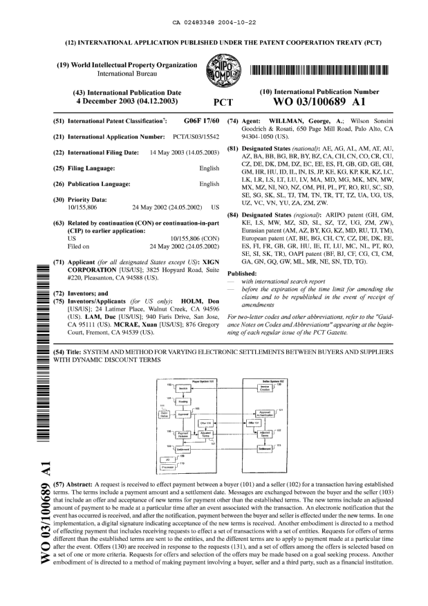 Document de brevet canadien 2483348. Abrégé 20041022. Image 1 de 1