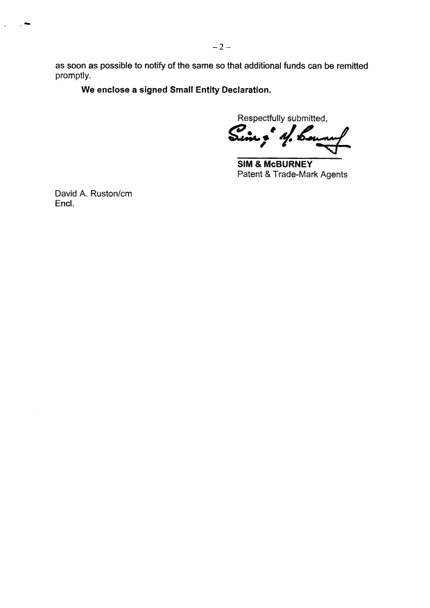 Document de brevet canadien 2483778. Taxes 20071229. Image 2 de 3