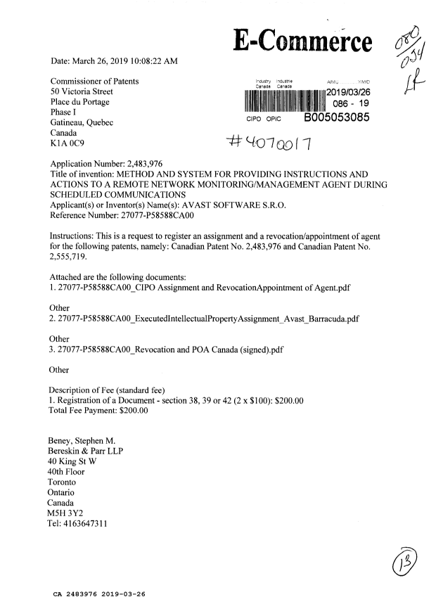 Canadian Patent Document 2483976. Correspondence 20181226. Image 1 of 13
