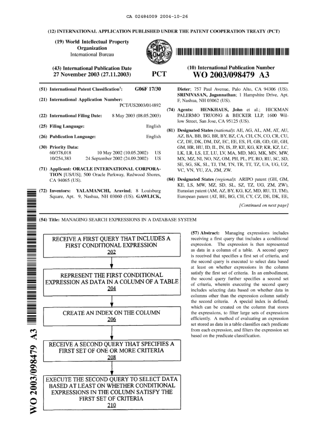Document de brevet canadien 2484009. Abrégé 20041026. Image 1 de 2