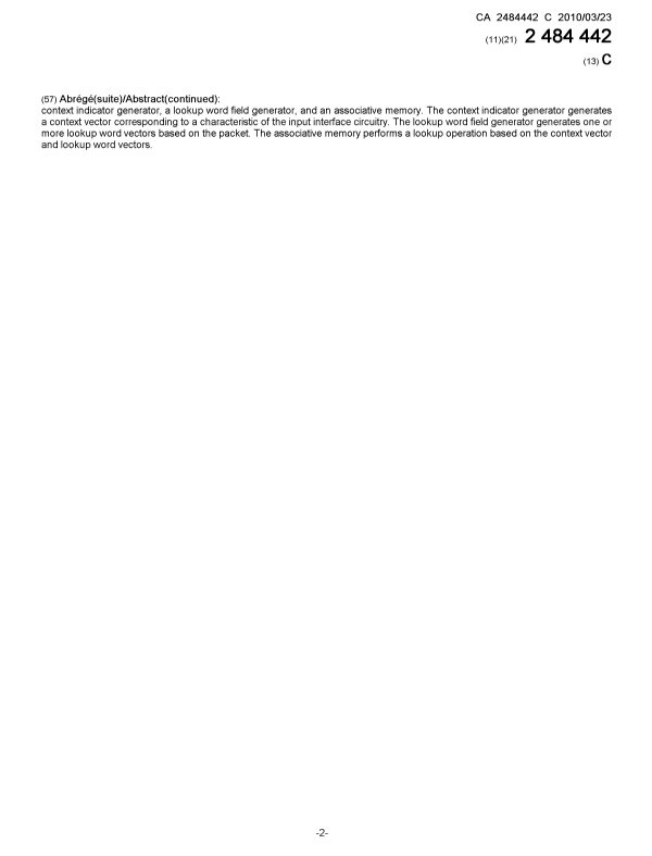 Document de brevet canadien 2484442. Page couverture 20100225. Image 2 de 2