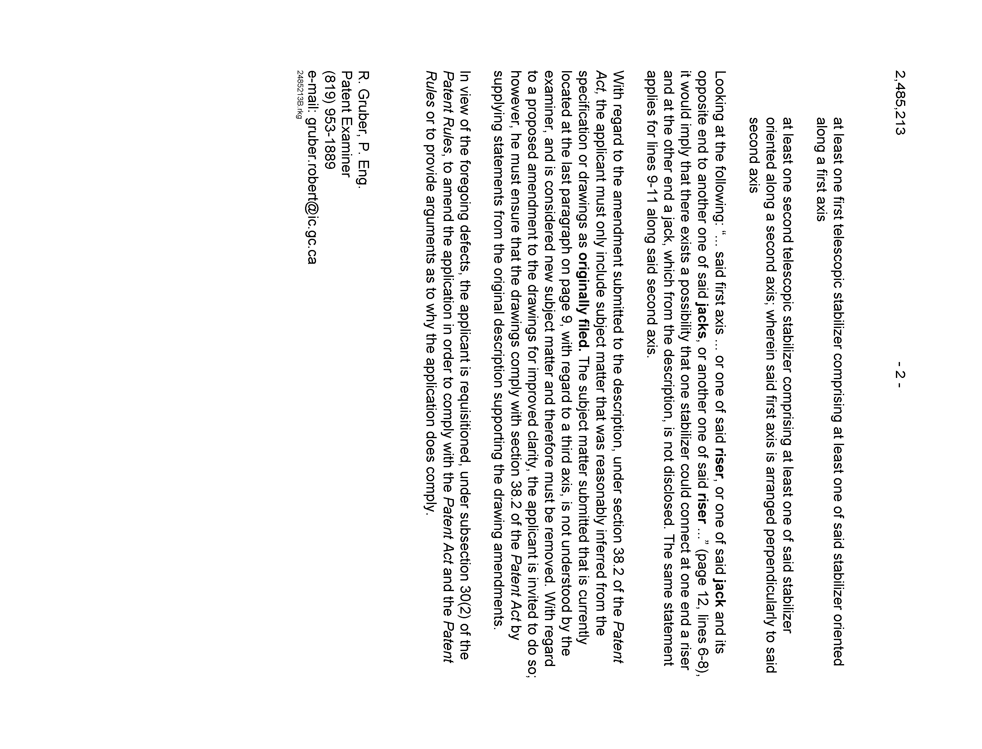 Document de brevet canadien 2485213. Poursuite-Amendment 20051229. Image 2 de 2
