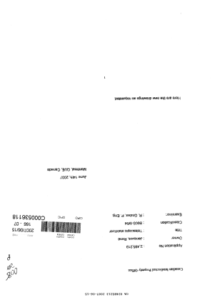 Canadian Patent Document 2485213. Prosecution-Amendment 20061215. Image 1 of 19