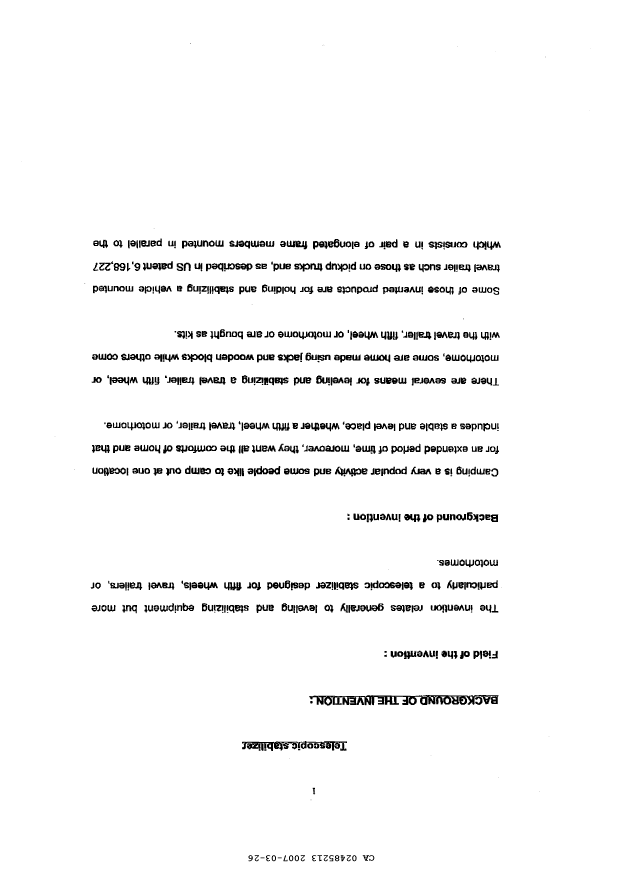 Document de brevet canadien 2485213. Description 20061226. Image 1 de 9
