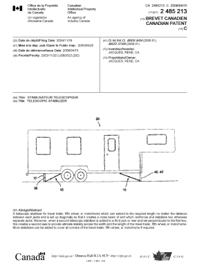 Document de brevet canadien 2485213. Page couverture 20071225. Image 1 de 1