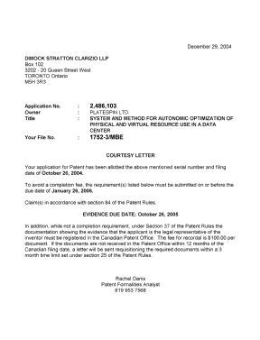 Canadian Patent Document 2486103. Correspondence 20041222. Image 1 of 1