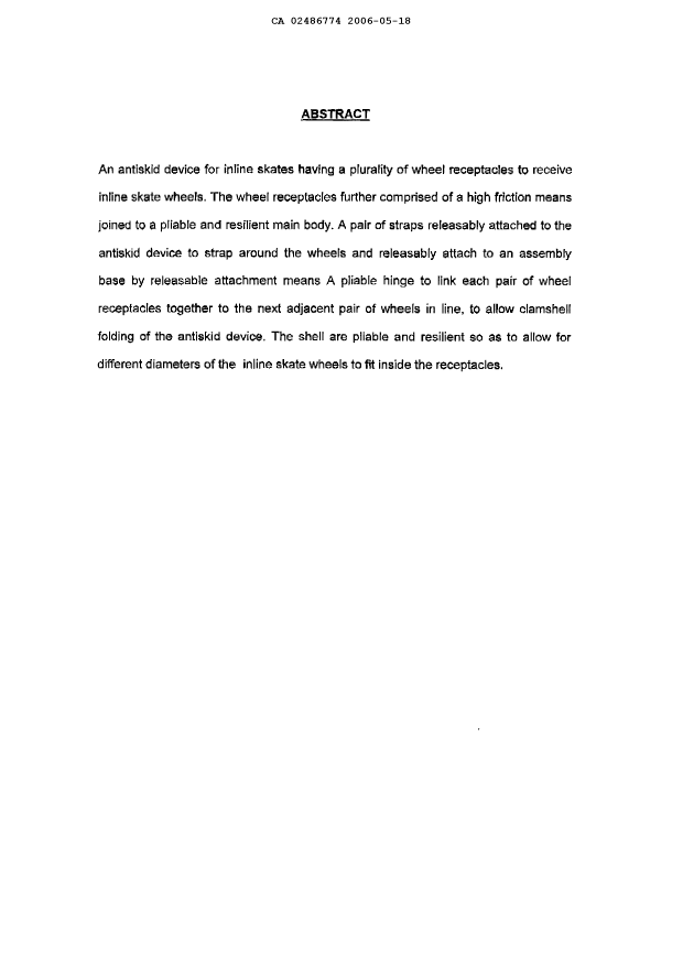 Document de brevet canadien 2486774. Abrégé 20051218. Image 1 de 1