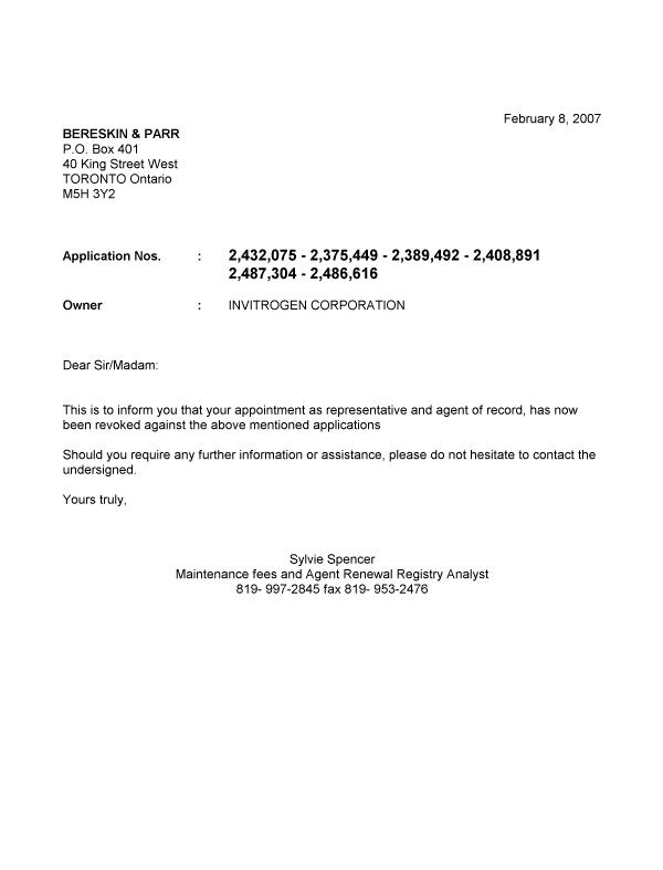 Canadian Patent Document 2487304. Correspondence 20070208. Image 1 of 1