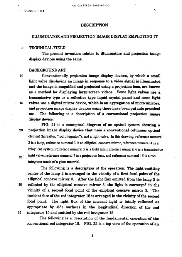 Canadian Patent Document 2487853. Description 20110526. Image 1 of 34