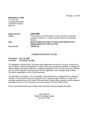 Canadian Patent Document 2487859. Correspondence 20050210. Image 1 of 1