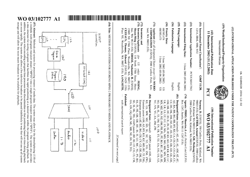 Canadian Patent Document 2488228. Abstract 20041202. Image 1 of 2