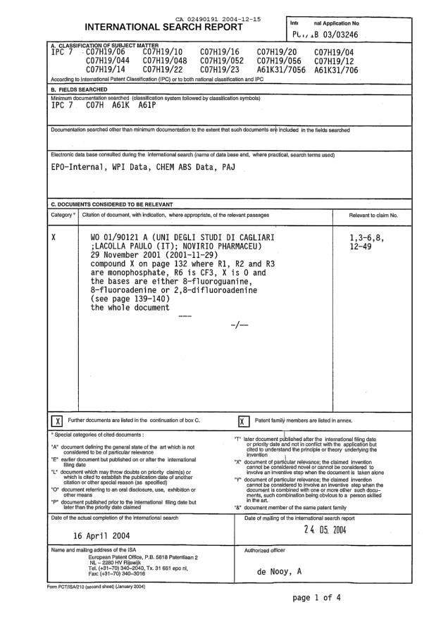 Canadian Patent Document 2490191. PCT 20031215. Image 2 of 10