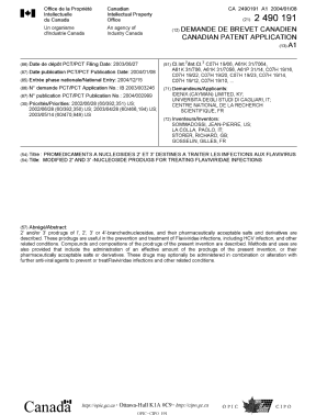 Document de brevet canadien 2490191. Page couverture 20041208. Image 1 de 2