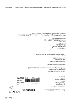 Document de brevet canadien 2490873. Taxes 20071206. Image 1 de 1