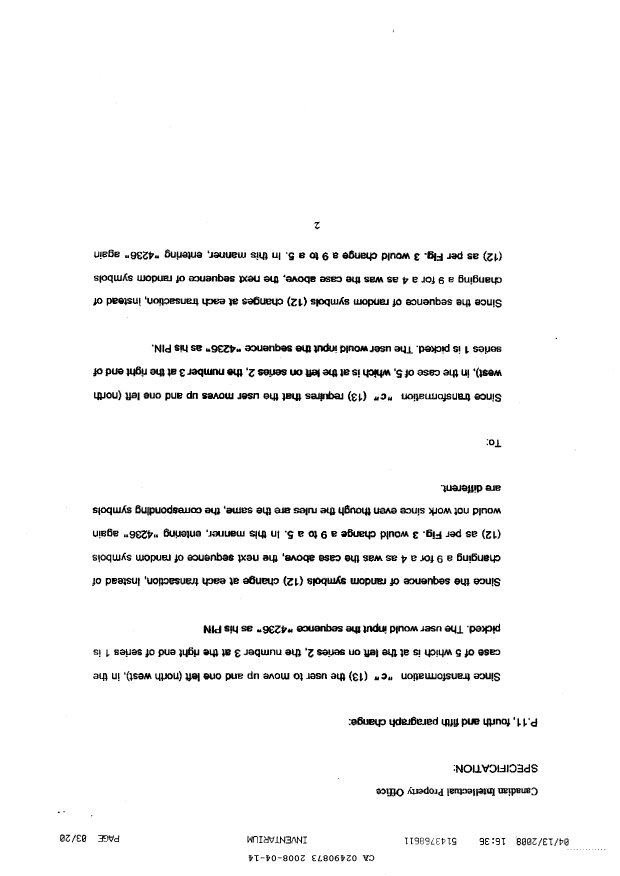 Document de brevet canadien 2490873. Poursuite-Amendment 20071214. Image 2 de 20