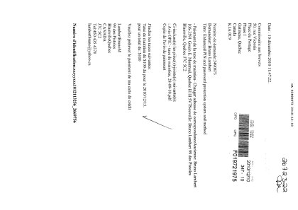 Document de brevet canadien 2490873. Taxes 20091210. Image 1 de 2