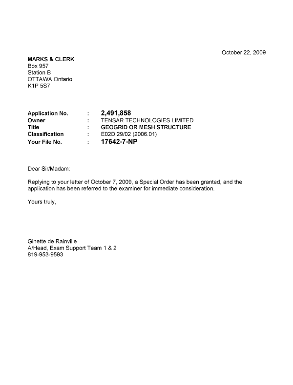Canadian Patent Document 2491858. Prosecution-Amendment 20081222. Image 1 of 1