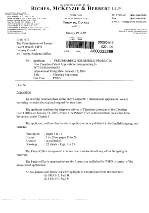 Document de brevet canadien 2493334. Cession 20050119. Image 1 de 4