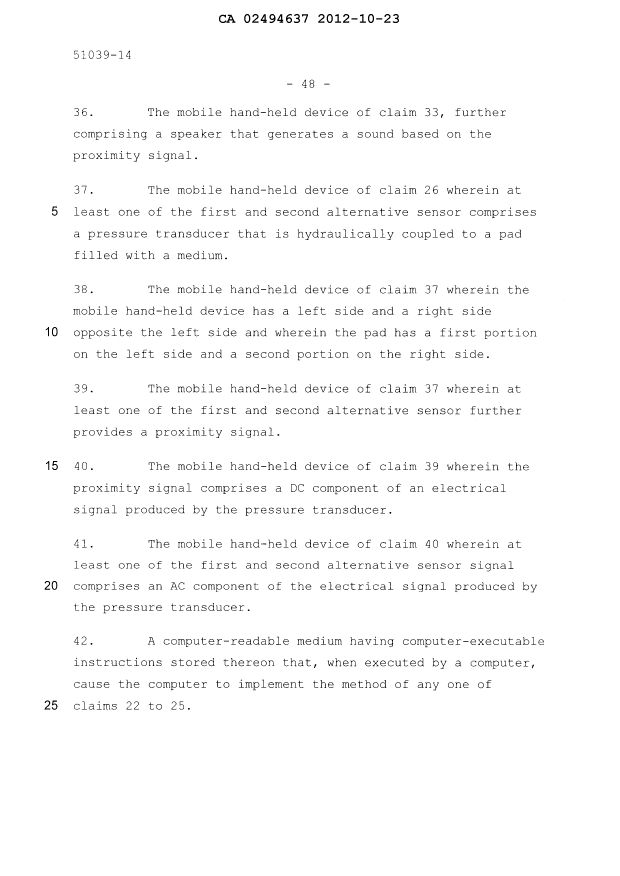 Canadian Patent Document 2494637. Prosecution-Amendment 20121023. Image 21 of 21