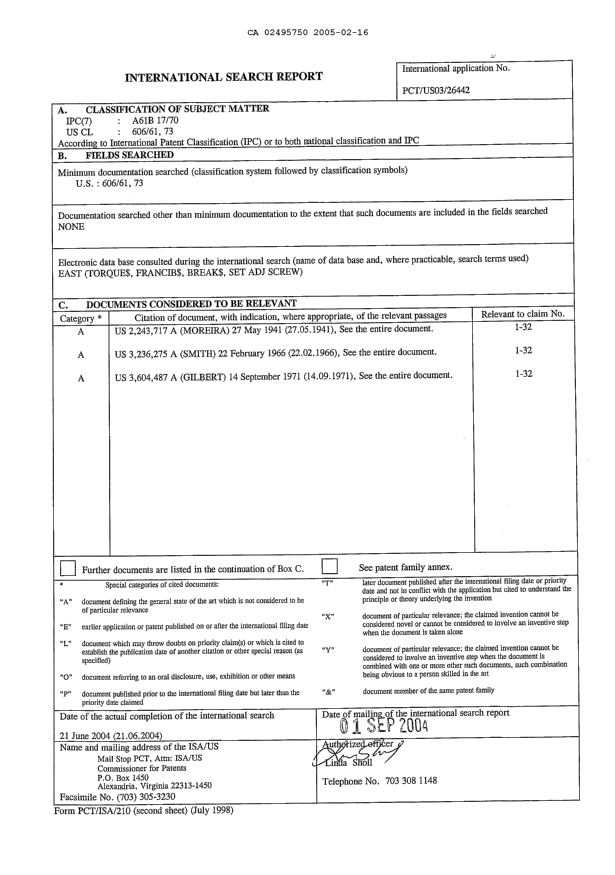 Document de brevet canadien 2495750. PCT 20050216. Image 1 de 1