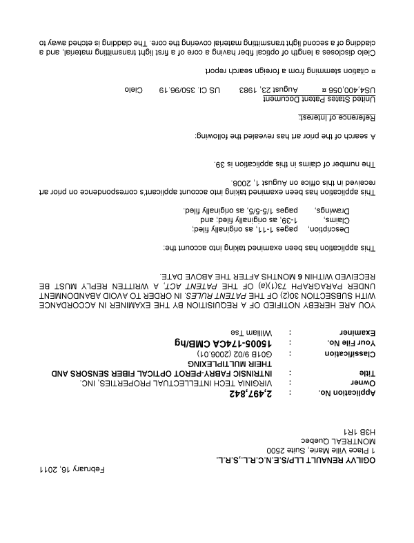 Canadian Patent Document 2497842. Prosecution-Amendment 20101216. Image 1 of 4