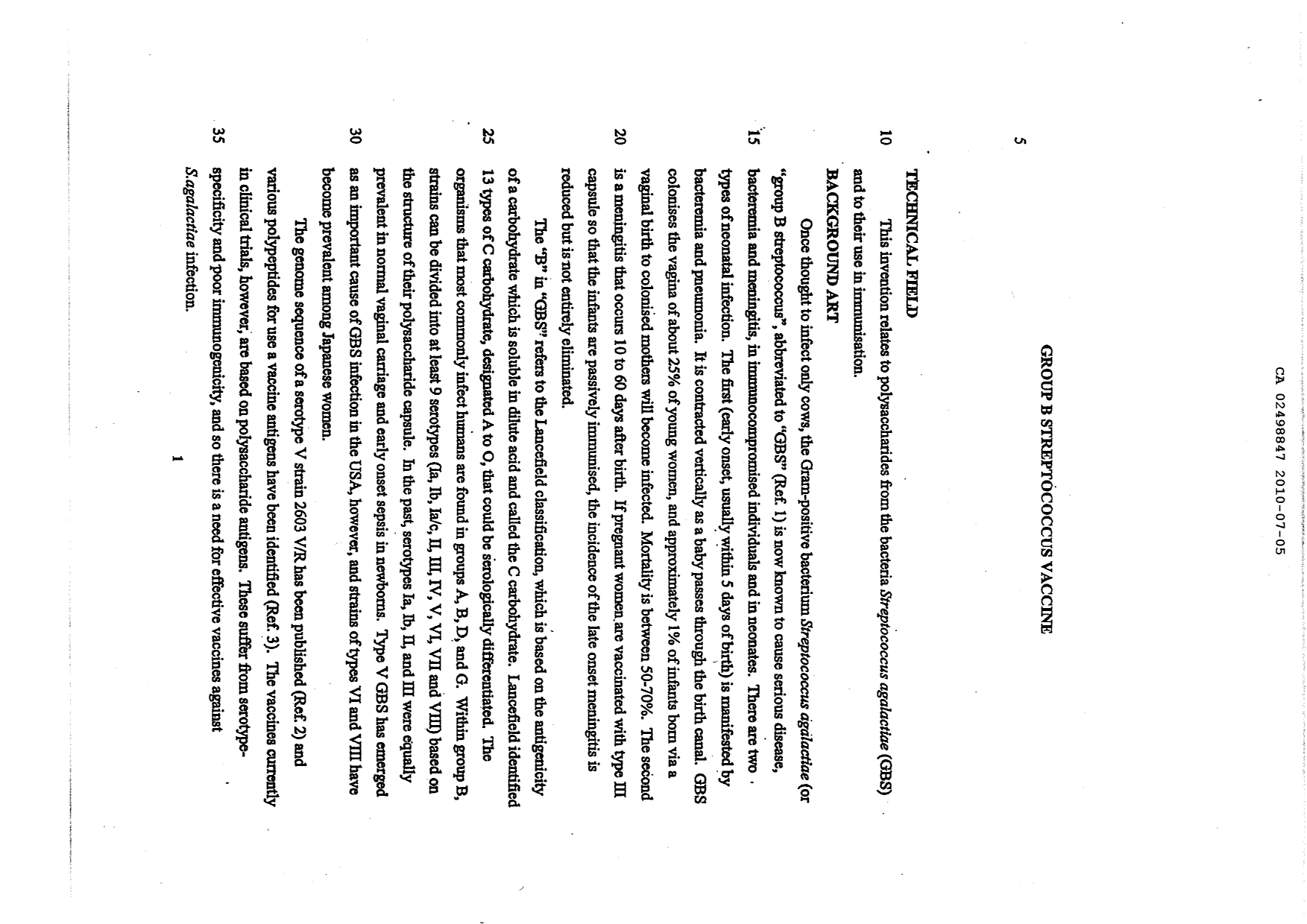 Canadian Patent Document 2498847. Description 20091205. Image 1 of 99
