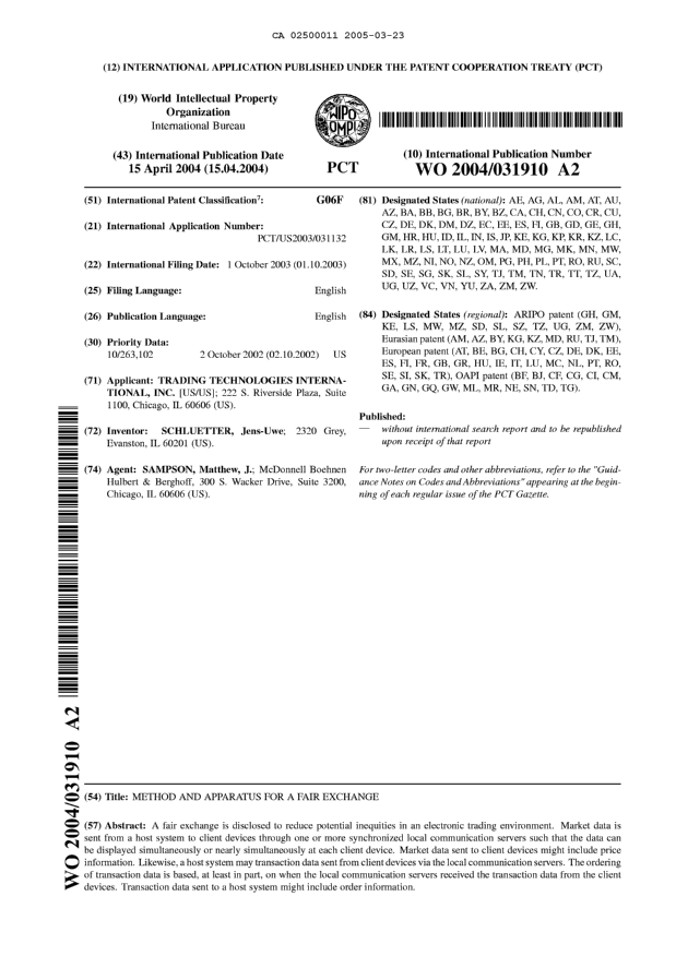 Document de brevet canadien 2500011. Abrégé 20050323. Image 1 de 1