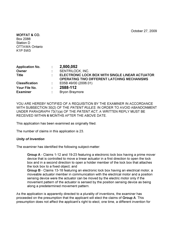 Document de brevet canadien 2500052. Poursuite-Amendment 20081227. Image 1 de 2