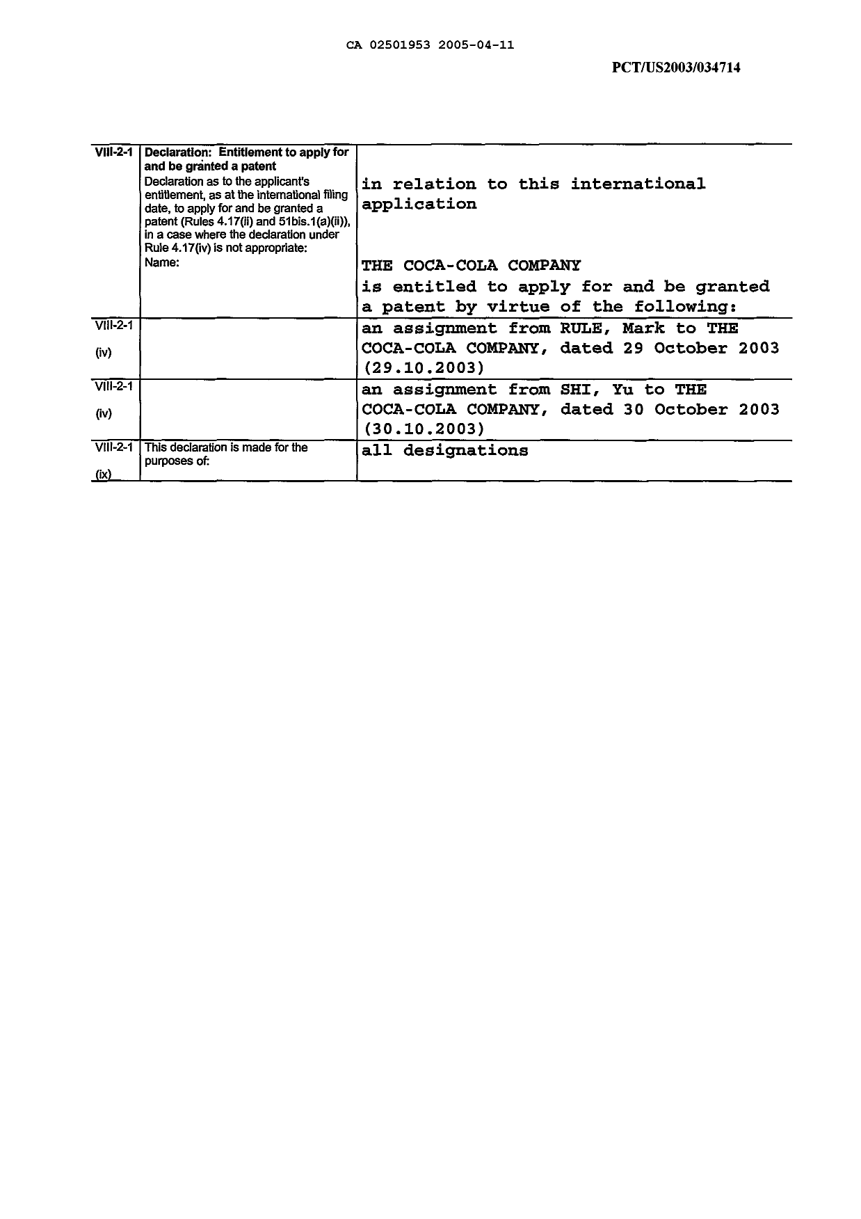 Canadian Patent Document 2501953. PCT 20050411. Image 12 of 12