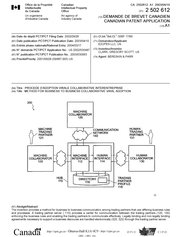 Document de brevet canadien 2502612. Page couverture 20050613. Image 1 de 1
