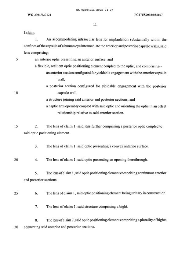 Document de brevet canadien 2504011. Revendications 20050427. Image 1 de 2